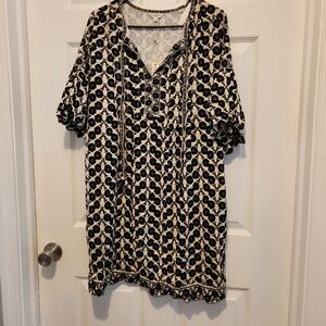 Black and White Floral Women's Dress